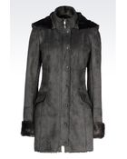 Armani Jeans Parka In Faux Sheepskin - Lyst