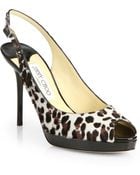 Jimmy Choo Nova Calf Hair & Patent Leather Slingbacks - Lyst