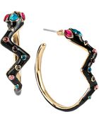 Betsey Johnson Crystallized Snake Hoop Earrings - Lyst
