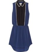 Sea Color-Block Washed-Silk Mini Dress - Lyst