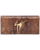 Giuseppe Zanotti Python Embossed Leather Clutch - Lyst