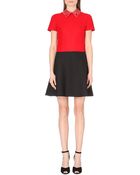 Valentino Floral-appliqué Wool and Silk-blend Dress - Lyst