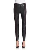 Saks Fifth Avenue Black Label Faux Suede & Leather Paneled Leggings - Lyst
