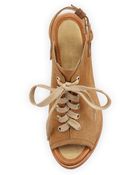 Rag & Bone Trafford Nubuck Lace-Up Peep-Toe Bootie - Lyst