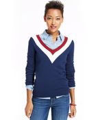 Tommy Hilfiger Colorblocked Vneck Sweater - Lyst
