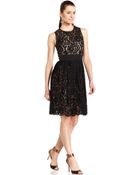 Eliza J Sleeveless Pleated Lace A-Line - Lyst