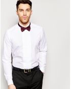 Asos Smart Shirt In Long Sleeve With Wing Collar And Double Cuff - Lyst