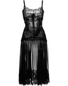 Dolce & Gabbana Black Chiffon Slip with Lace Detail - Lyst