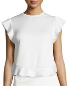 Philosophy Ruffle-Trim Crewneck Top - Lyst