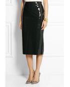 Rochas Patent-Leather Midi Skirt - Lyst