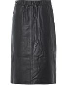 Theory Teeka Leather Pencil Skirt - Lyst
