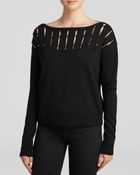 Milly Pullover - Rhinestone Pointelle Knit - Lyst
