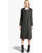 Halston Cutaway Wool Coat - Lyst