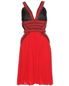 Jason Wu Embellished Satin And Chiffon Dress With Cut-Out Detail - Lyst