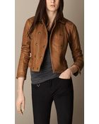 Burberry Lambskin Biker Jacket - Lyst