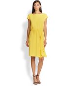 St. John Cap-Sleeve Crepe Dress - Lyst