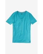 Express Nep Knit Henley Tee - Lyst
