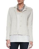 Eileen Fisher Metallic Zipper-Cuff Jacket - Lyst