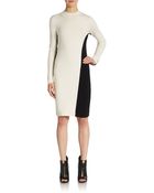 Halston Heritage High-contrast Wool Dress - Lyst