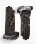 Carolina Amato Fur-Trimmed Leather Gloves - Lyst