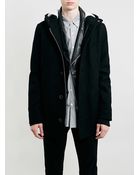Lac Bk Wool Mix Hooded Parka - Lyst
