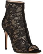 Gianvito Rossi Lace & Suede Ankle Booties - Lyst