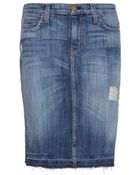 Current/Elliott The Stiletto Pencil Denim Skirt - Lyst