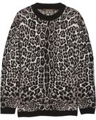 Roberto Cavalli Oversized Leopard-Print Knitted Sweater - Lyst