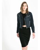 Mango Denim Biker Jacket - Lyst