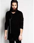 Asos Longline Hooded Cardigan With Zip - Lyst