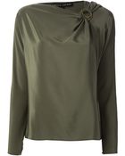 Ralph Lauren Black Label Gathered Detail Blouse - Lyst