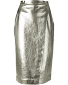 MSGM Metallic Pencil Skirt - Lyst