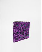 Asos Sequin And Jewel Embellished Clutch Bag - Lyst