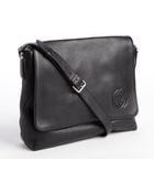 Gucci Black Leather Medium Messenger Bag - Lyst
