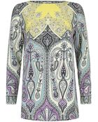 Etro Paisley Silk Tunic Top - Lyst