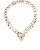 Lipsy Enamel Chain Padlock Collar Necklace - Lyst