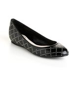 Delman Cache Leather Flats - Lyst