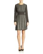 Calvin Klein Vertically Striped Sweater Dress - Lyst