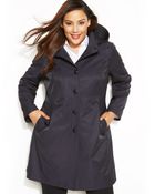 DKNY Plus Size Single-Breasted Hooded Raincoat - Lyst