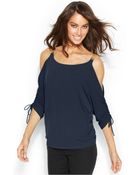 Michael Kors Michael Cold-Shoulder Hardware Top - Lyst
