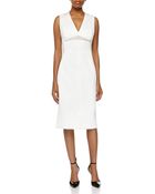 J. Mendel Jacquard V-Neck Sheath Dress - Lyst