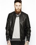 Asos Leather Look Biker Jacket - Lyst