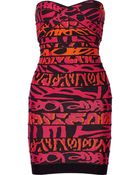 Hervé Léger Printed Bandage Mini Dress - Lyst