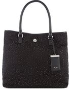 Karen Millen Encrusted Small Tote Black - Lyst