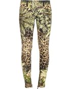 Balmain Printed Low-Rise Skinny Jeans - Lyst