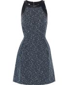 Sea Leather-Trimmed Bouclã© Mini Dress - Lyst