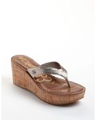 Sam Edelman Romy Leather Platform Wedge Sandals - Lyst