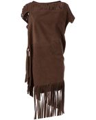 Junya Watanabe Fringed Faux Leather Tunic - Lyst