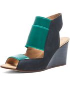 Mm6 By Maison Martin Margiela Leather Wedge - Lyst