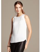 Banana Republic Sheer Inset Tank - Lyst